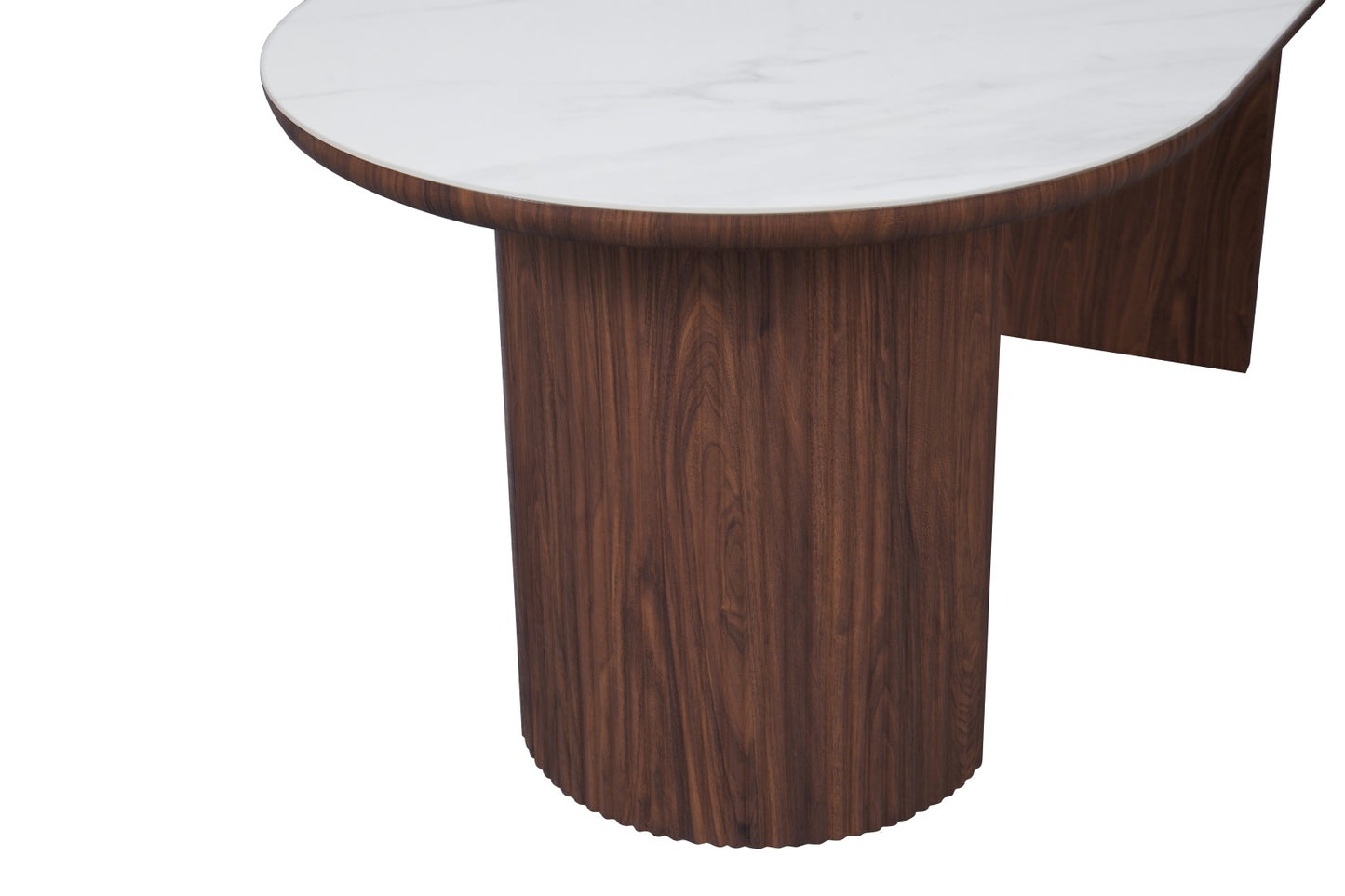 Mateo Dining Table - Walnut & White Sintered Stone