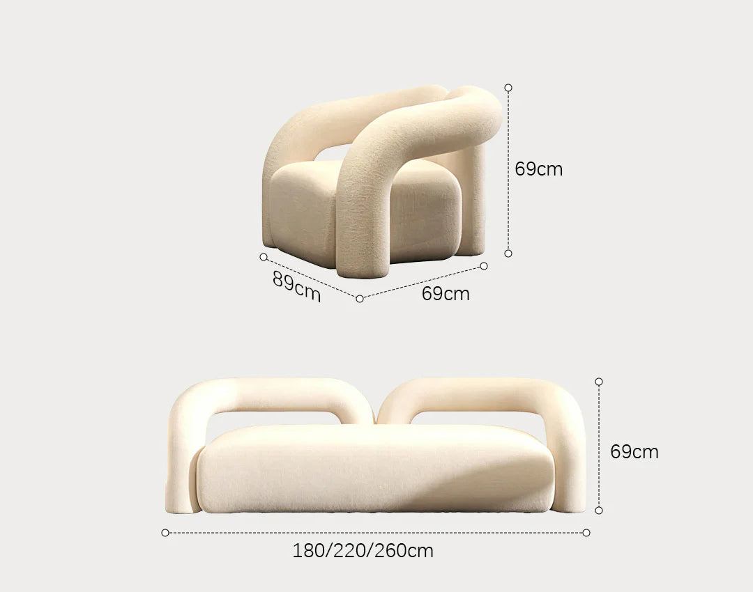 Philippa Boucle Sofa, Single Armchair