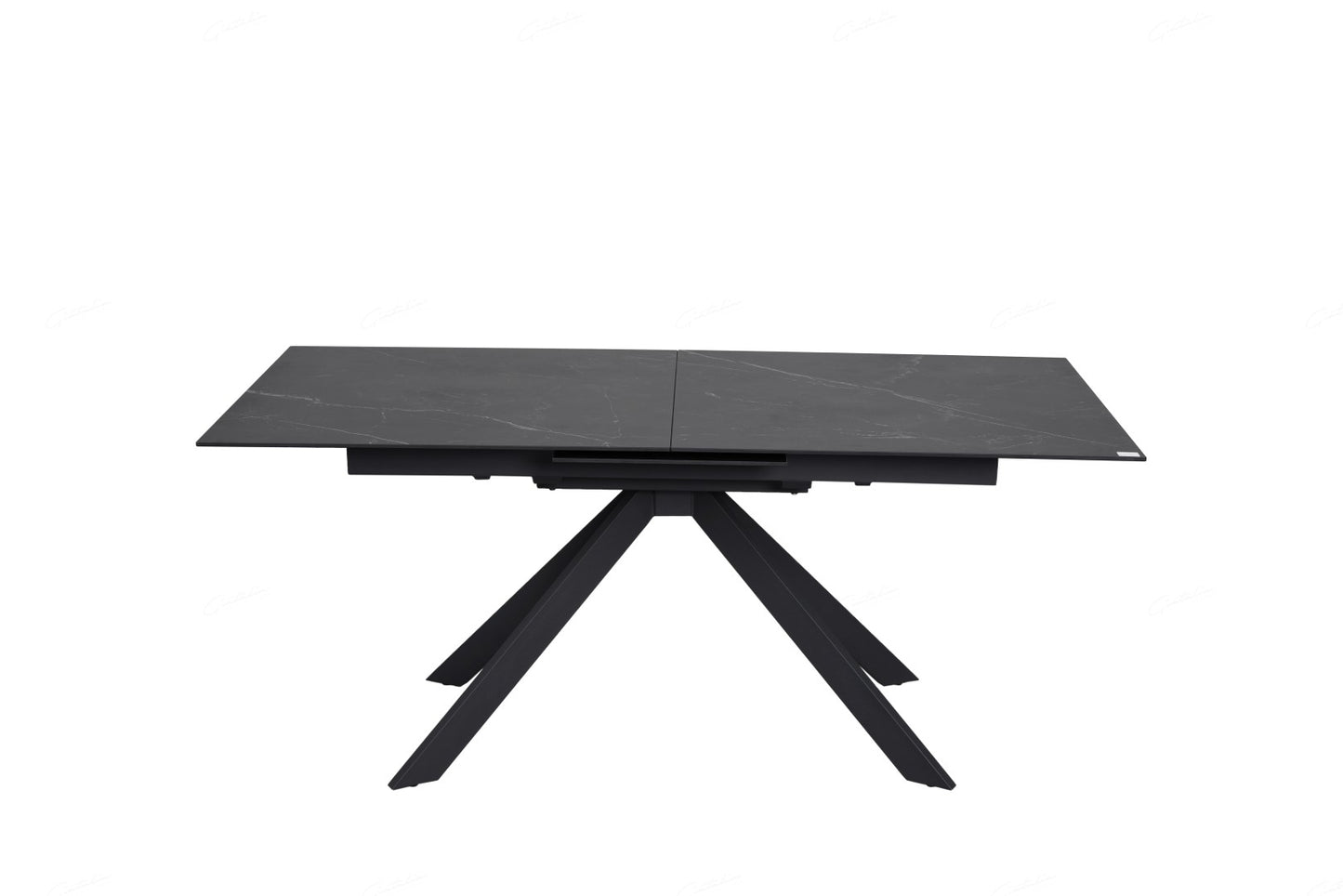 Rossa Extending Dining Table - Matt Black & White Vein Ceramic