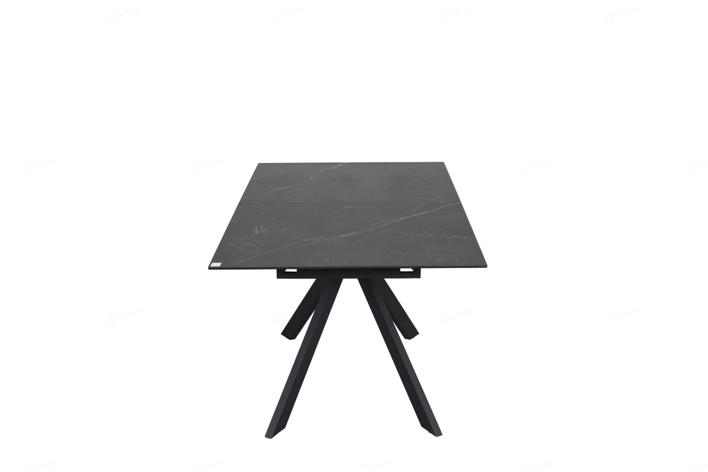 Rossa Extending Dining Table - Matt Black & White Vein Ceramic