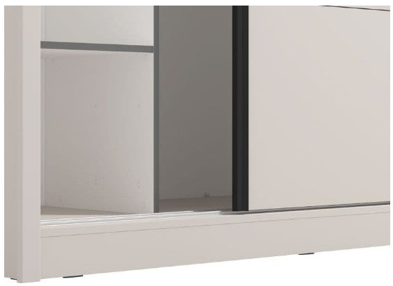 Alvira Cashmere Taupe - 2.5m Luxe Mirrored Sliding Door Wardrobe