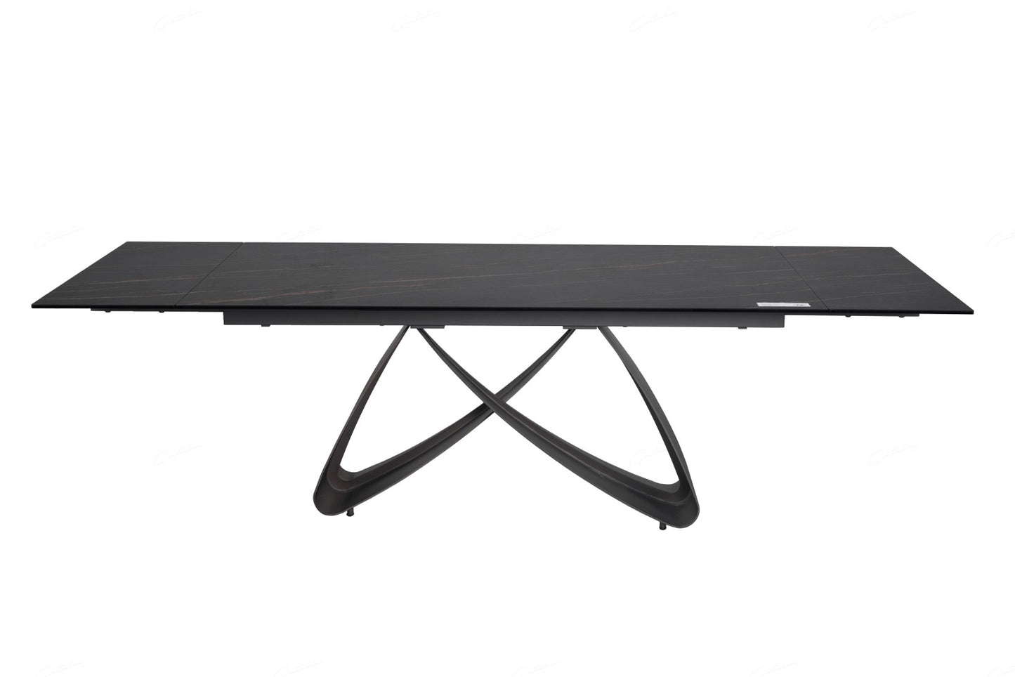 Serpenti Extending Dining Table - Black & Sunset Gold Vein Ceramic