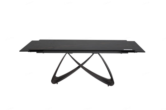 Serpenti Extending Dining Table - Black & Sunset Gold Vein Ceramic