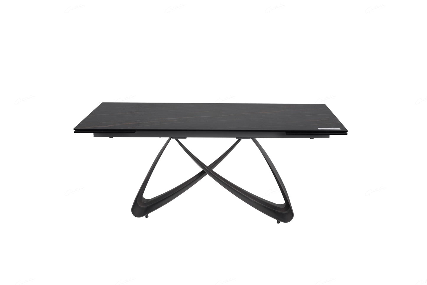 Serpenti Extending Dining Table - Black & Sunset Gold Vein Ceramic