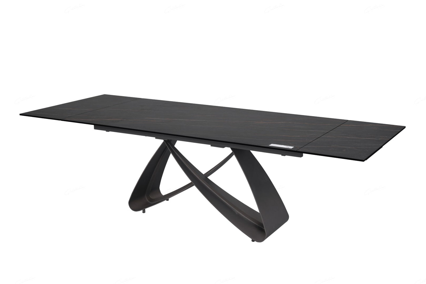 Serpenti Extending Dining Table - Black & Sunset Gold Vein Ceramic
