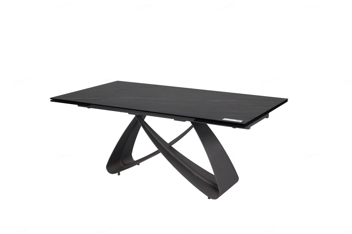 Serpenti Extending Dining Table - Black & Sunset Gold Vein Ceramic