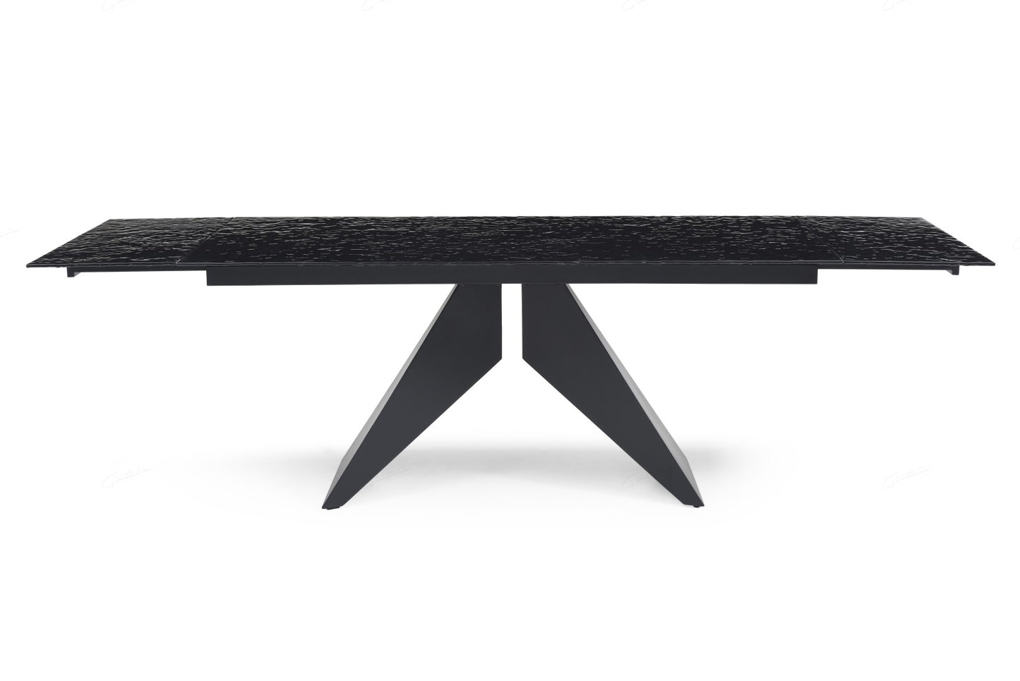 Silux Extending Dining Table - Carbon Black Reinforced Glass