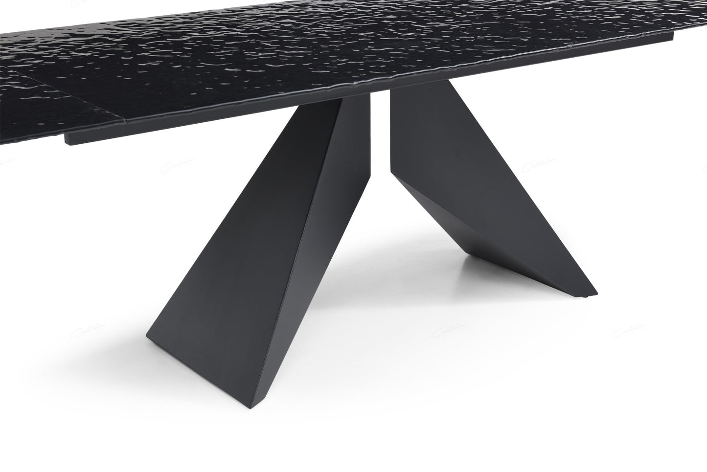 Silux Extending Dining Table - Carbon Black Reinforced Glass