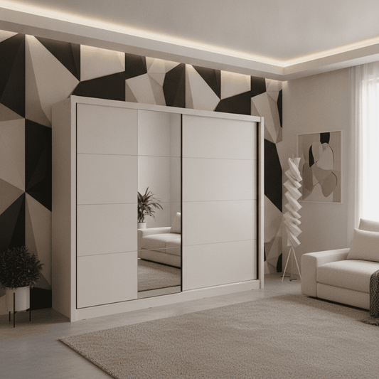 Alvira Cashmere Taupe - 2.5m Luxe Mirrored Sliding Door Wardrobe