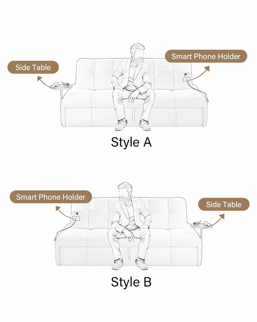 Harris Single Seater, Two Seater Sofa Bed, With Side Table & Smart Phone Holder