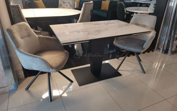 Valentina Extending Dining Table - White Ceramic