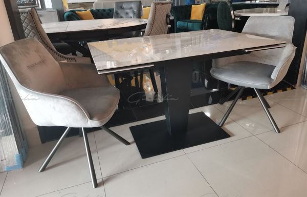 Valentina Extending Dining Table - White Ceramic