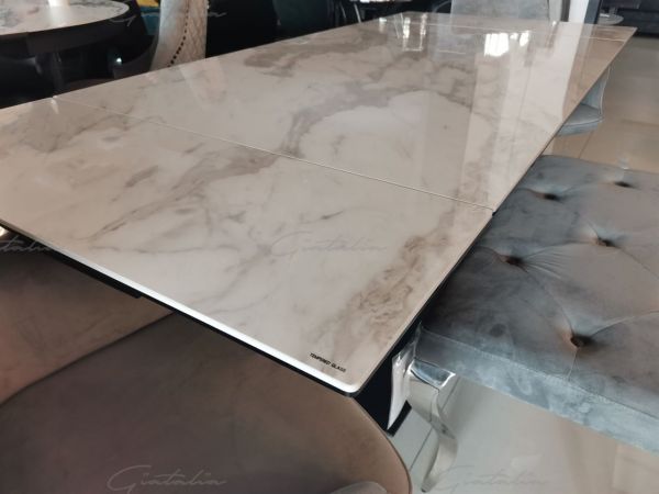 Valentina Extending Dining Table - White Ceramic